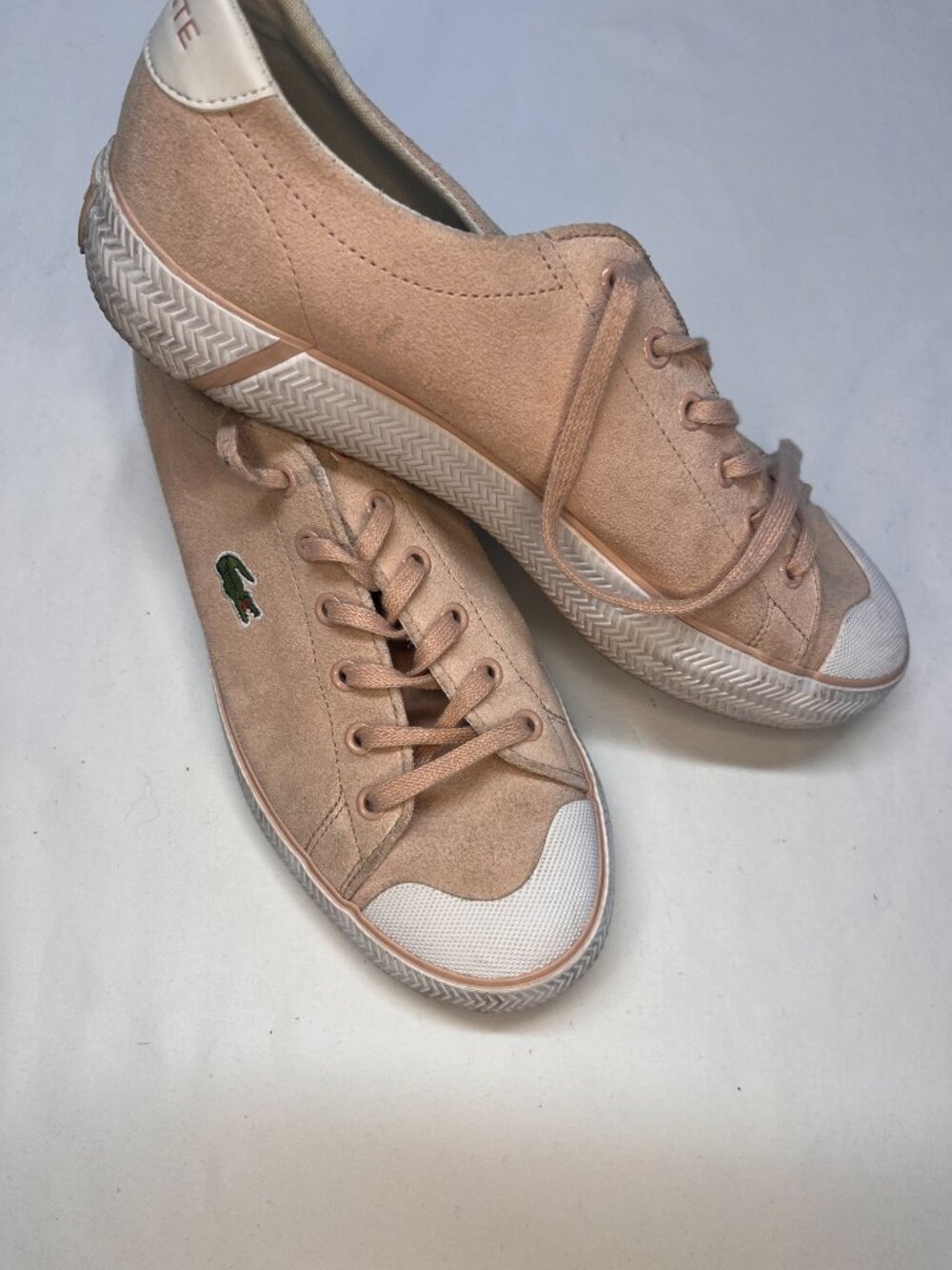 Lacoste Blush Pink Suede Court Sneakers Low Top - Women's Size 7
